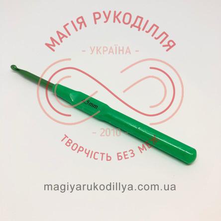Гачок для в'язання метал з ручкою h14см d4,5 ручка потовщена кольорова - 9172