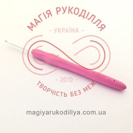 Гачок для в'язання метал з ручкою h14см d3,0 ручка силіконова кольорова - 17051