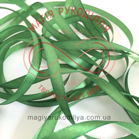 Стрічка атласна 6мм (Китай) -  відтінки зеленого 17369