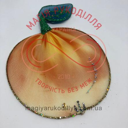 Прикраса для гардини яблуко (дріт+нейлон) - жовто-помаранчевий 12671