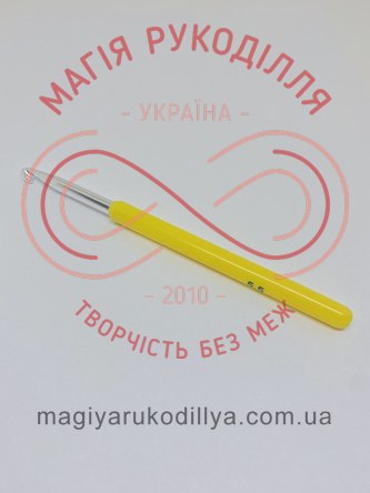 Гачок для в'язання метал з ручкою h14см d5,5 ручка потовщена кольорова - 16997