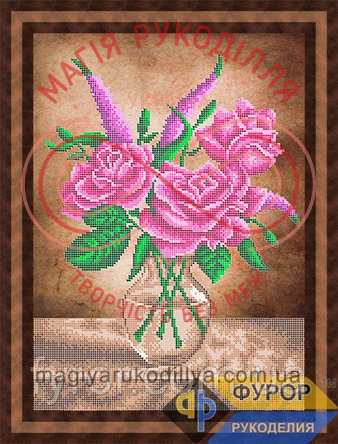 Схема Фурор для вишивання бісером картина - НБч3-80-2 Три троянди в вазі