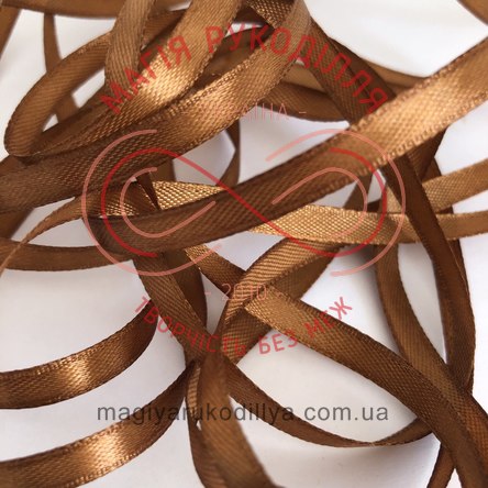 Стрічка атласна 6мм (Китай) -  відтінки коричневого 17373