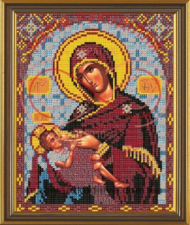 Схема для вышивания бисером икона габардин А4 (НоваСлобода) - БИС9039 Богородица Кормилица