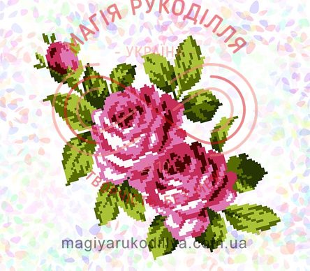 Водорозчинний пришивний флізелін Confetti - К-304 Букет троянд