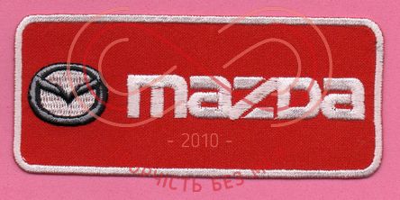 Термоаплікація 11,7см*5,1см - Mazda червоний 6160