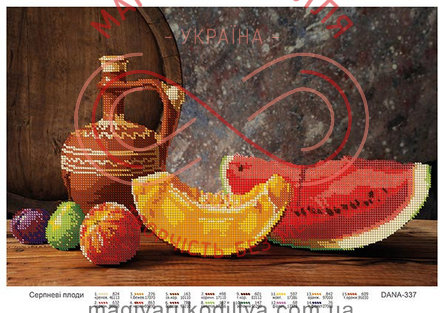 Схема для вишивання бісером картина габардин А3 - DANA-337 Серпневі плоди