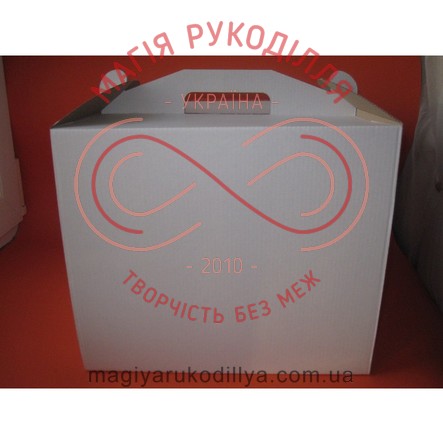 Кондитерська/подарункова коробка для торта (мікрогофра) 350*350*350 - білий 12986
