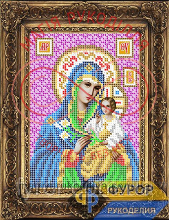 Схема Фурор для вишивання бісером ікона - ИБ5-073-1 Образ Пресвятої Богородиці Нев'янучий цвіт