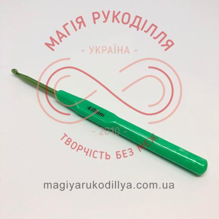 Гачок для в'язання метал з ручкою h14см d4,0 ручка потовщена кольорова - 6764