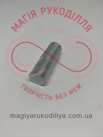 Магніт неодимовий d18мм h2мм - сріблястий 15473