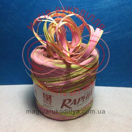 Рафия искусственная - розово-салатовый