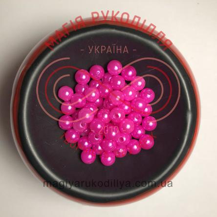 Намистинки вагові d6мм - яскравий рожевий перлистий 4934