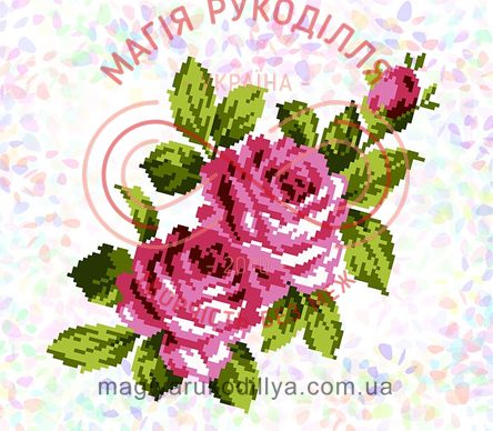 Водорозчинний пришивний флізелін Confetti - К-296 Букет троянд