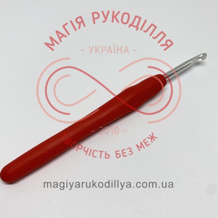 Гачок для в'язання метал з ручкою h14см d4,5 ручка силіконова кольорова - 16825