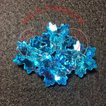 Пуговицу декоративный цветок пластик d34L / 22мм - голубой