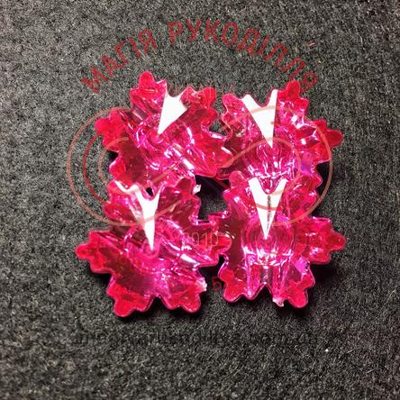 Пуговицу декоративный цветок пластик d34L / 22мм - малиновый