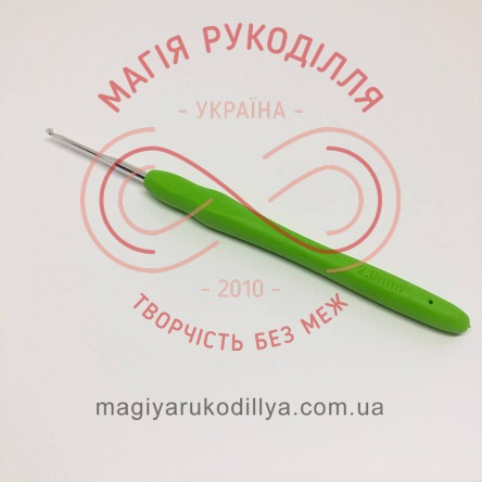 Гачок для в'язання метал з ручкою h14см d2,0 ручка силіконова кольорова - 16668