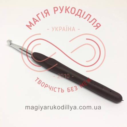 Гачок для в'язання метал з ручкою h14см d6,0 ручка силіконова кольорова - 16669