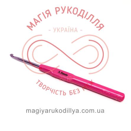 Гачок для в'язання метал з ручкою h14см d3,5  ручка потовщена кольорова - 13592