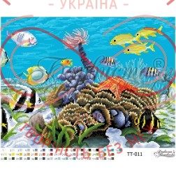 Схема Барвиста Вишиванка для вишивання бісером картина атлас - ТТ-011 Підводний світ