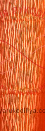 Гофропапір Мандарин (Китай) розтяжність 30% 50см*200см - яскравий помаранчевий 5140