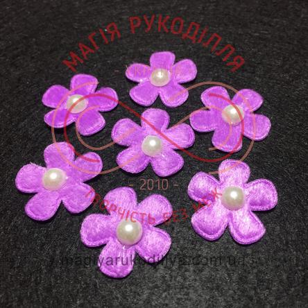 Фетрова заготовка квітка з напівперлиною d2,6см - фіолетовий 10720