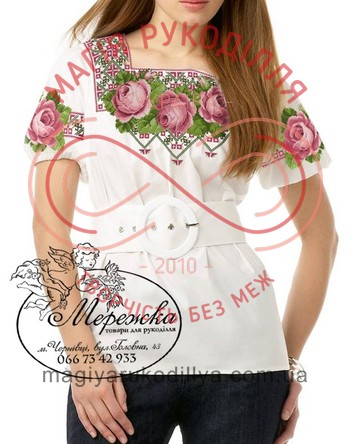 Схема Мережка паперова для вишивання хрестиком сорочка жіноча - 12-09 Королева квітів