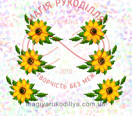 Водорозчинний пришивний флізелін Confetti - К-236 Соняшники 