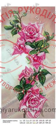 Схема для вышивания бисером картина габардин панно 25см * 51см - DANA-+5122 Панно розовых роз